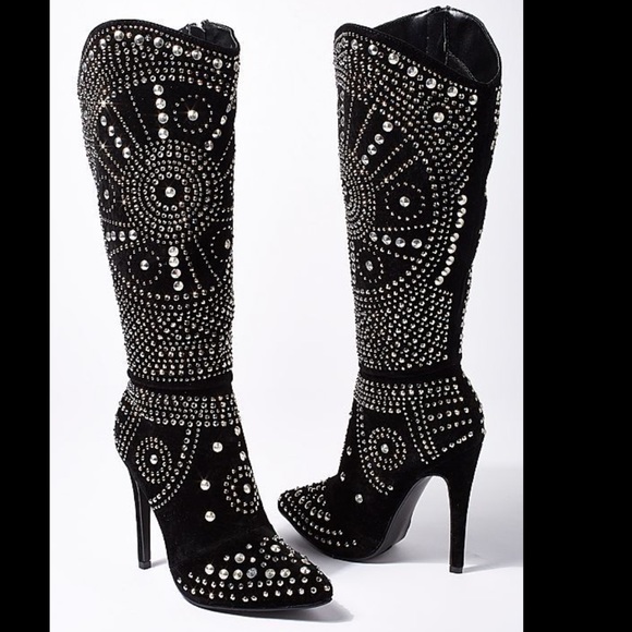 VENUS Shoes - Venus rhinestone boots like new